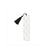 Bisikletli Desen Baskılı, Püsküllü Kitap Ayracı (Bookmark,ayraç-133)