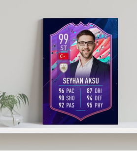 BK Gift Kişiye Özel Kanvas Tablo Futbolcu Kartı-2