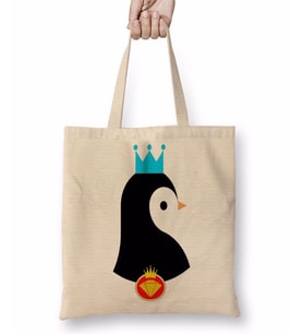Pinguim Pengüen Bez Çanta Uzun Saplı