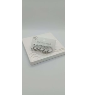 Silver Renk Küçük Hakla Küpe Seti
