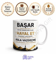 Motivasyon Sözleri Baskılı Kupa Bardak İlham Verici Hediye Özel Tasarım