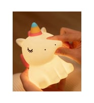 Unicorn Silikon Dokunmatik Gece Lambası Çocuk Odası Işığı (Krem)
