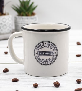 Siyah Renk Detaylı Vintage Kupa