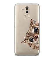 Huawei Mate 20 Lite Uyumlu Tatlı Kedi Desenli Şeffaf Telefon Kılıfı
