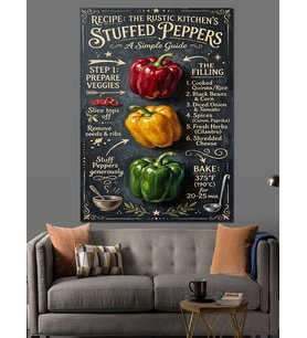 Stuffed Peppers Geleneksel Dolma Tarifi Dekoratif Kanvas - Mdf Ahşap Tablo