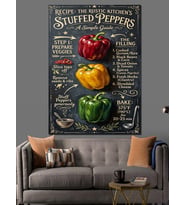 Stuffed Peppers Geleneksel Dolma Tarifi Dekoratif Kanvas - Mdf Ahşap Tablo