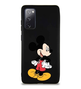 Samsung Galaxy S20 FE Soft Premier Kapak Mickey Mouse-D Tasarımlı Silikon Kılıf - Siyah (Şeffaf)