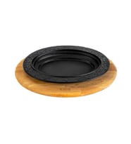 Lava Döküm Oval Döner, Kebap Tabağı Kayın Servis Ahşabı. Ölçü 28x20cm.