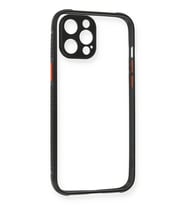Newface Apple iPhone 12 Pro Kılıf Miami Şeffaf Silikon - Siyah