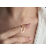 Kişiye Özel 925 Ayar Gümüş Minimalist At Nalı Kolye (Gold)