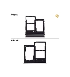Samsung Galaxy A20E Sim İç Yuvası Çiftli ile Uyumlu Siyah Çiftli sim yuvası ikili sim tepsisi çiftli sim aparatı dual sim çekmecesi
