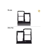 Samsung Galaxy A20E Sim İç Yuvası Çiftli ile Uyumlu Siyah Çiftli sim yuvası ikili sim tepsisi çiftli sim aparatı dual sim çekmecesi