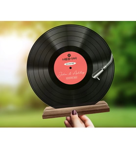 Kişiye Özel Spotify Barkodlu Ahşap Standlı Plak Arkadaşa Hediye-1