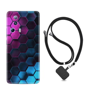 Xiaomi Mi 13 Lite Kılıf Resimli Boyun Askılı İpli Desenli Silikon Series Petek 1825