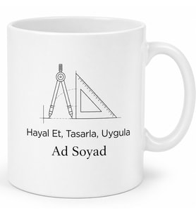İsme Özel Hayal Et Tasarla Uygula Yazılı Mimar Kupası Hediye Bardak