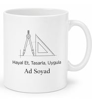 İsme Özel Hayal Et Tasarla Uygula Yazılı Mimar Kupası Hediye Bardak