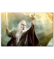Cakatablo Ak Sakallı Gandalf Kılıcı ve Asası MDF Tablo