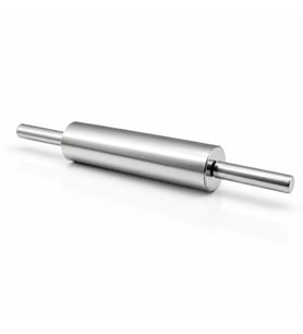 Paslanmaz Çelik 40 cm Merdane - Ergonomik Metal Hamur Rulosu