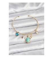 Mey İthalat® Caretta Caretta Charmlı Gold Renk Kadın Bileklik