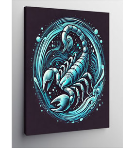 Kanvas Tablo Mavi Akrep Burcu  ve Spiral