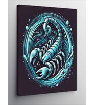 Kanvas Tablo Mavi Akrep Burcu  ve Spiral