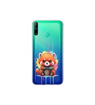 Huawei P40 Lite E ile Uyumlu Splash Tilki Tasarımlı Şeffaf Silikon Kılıf