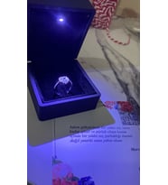 925Ayar Gümüş Kalpli Yüzük - Özel Işıklı Kutu ile Birlikte