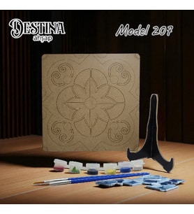 Destina Ahşap Mandala Boyama Seti- Ahşap Boyama-Model 207