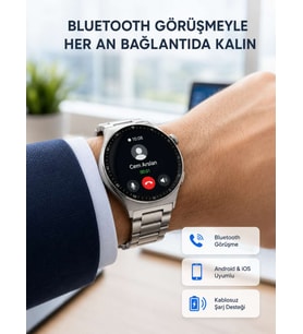 Akıllı Saat NFC – Bluetooth Arama ve Kablosuz Şarj Özellikli