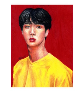 Seokjin X Kırmızı&sarı Tablo Ahşap Poster Dekoratif Kod2165