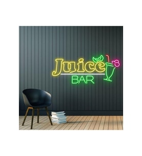 Juice BAR Yazılı ve Şekilli Neon Tabela