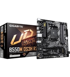 GIGABYTE B550M DS3H R2.0 AM4 DDR4 4733MHz(OC) PCIe 4.0 M.2 NVMe Gigabit LAN mATX Anakart