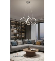 LİGHT HOUSE Tek Top Kıvrım Salon Avizesi 3 Renk Modlu (Silver)