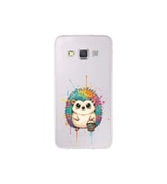 Samsung Galaxy A3 ile Uyumlu Splash Kirpi Tasarımlı Şeffaf Silikon Kılıf