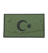 Single Sword Bayrak Plastik Kabartma Haritalı Patch - Peç HAKİ