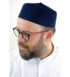 Kubbeli Sert Kalıp Takke - Lacivert
