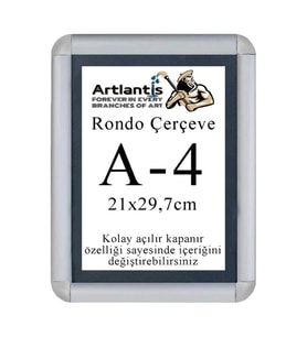 Tak Çıkar Rondo Çerçeve A4 21x30 cm 1 Adet Açılır Kapanır Çerçeve Aç Kapa Çerçeve A4 Afiş Çercevesi
