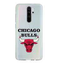 Xiaomi Redmi Note 8 Pro Uyumlu Kapak Chicago Bulls Tasarımlı Şeffaf Silikon Kılıf
