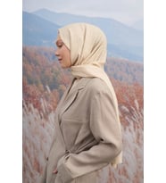 70 X 190 COTTON MONOGRAM DESEN ŞAL - AR 3098 03046 (Bej)