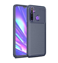 Realme 5 Pro Karbon Desenli Negro Silikon Kılıf (Lacivert)