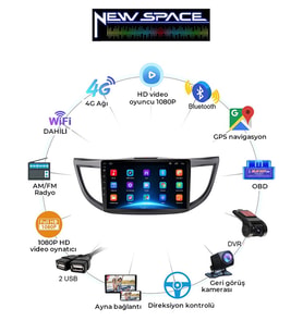 HONDA CRV NEW ANDROİD 6GB RAM 128GB ROM 8 ÇEKİRDEK CARPLAY MULTİMEDYA