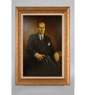 Altın Varaklı Paspartulu Çerçeveli Atatürk Tablo nt656