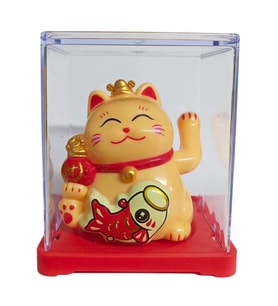 Maneki Neko El Sallayan Mini Şans Kedisi Krem Solar Güneş Enerjili 5x5cm F11KRM11