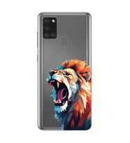 Samsung Galaxy A21S Uyumlu Aslan Tasarımlı Şeffaf Telefon Kılıfı