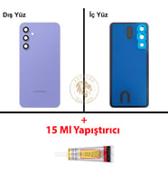 Samsung A54 Mor Arka Pil Kapağı Batarya Kapağı Lazer Kesim + B-7000 Yapıştırıcı