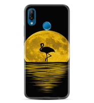 Huawei P20 Lite Mate 10 20 Lite Pro P40 Lite KılıfDesemli Silikon Ay ve Flamingo 1775