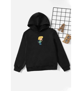 Çocuk Cedric Baskılı Sweatshirt (Siyah)