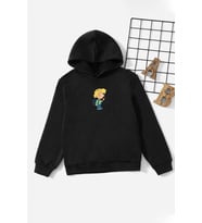 Çocuk Cedric Baskılı Sweatshirt (Siyah)