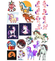Sevimli Unicorn Sticker Seti 2 20 Parça Telefon, Tablet, Defter, Laptop Sticker