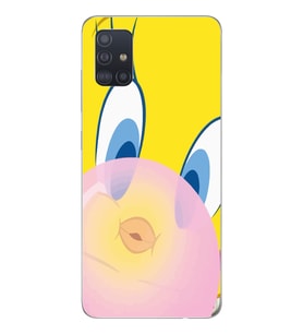 Samsung Galaxy A71 Uyumlu Tweety Tasarımlı Şeffaf Telefon Kılıfı